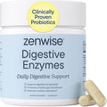 Zenwise Health Digestive Enzymes with Bromelain &amp Papaya - Multi Enzymes Digestion Supplement with Probiotics &amp Prebiotics for Gut Health Gas &amp Bloating Relief - Men &amp Women - 60 Vege