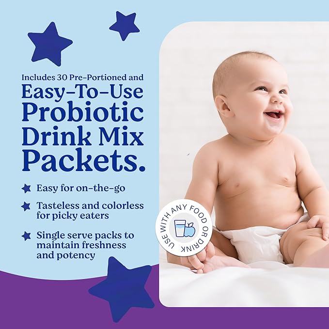 LOVEBUG Probiotics for Babies - Organic Baby Probiotics 6-12 Months for Baby Immune Support Gas Colic Diarrhea &amp Infant Constipation Relief Sugar-Free Tasteless Powder 60 Pack