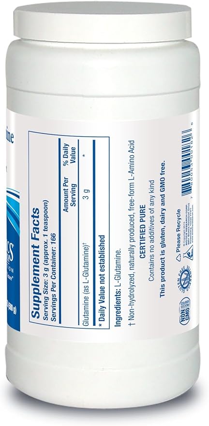 Biotics Research L Glutamine Powder Powdered Formula 3g/Serving Gastrointestinal Health Gut Lining Support Optimal Muscle Support Lean Muscle Antioxidant Activity 17.9 Ounces 166 Servings
