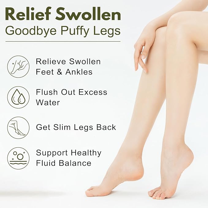 Lunza Swollen Feet and Ankles Relief with 260mg Dandelion Edema Relief for Legs Feet &amp Ankles Water Retention Fast-Acting Formula Natural Ingredients 60 Vegan Capsules
