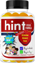 Hint Omega 3 6 9 Gummies for Kids &amp Teens – Brain Support Focus Gummies for Teens Kids Memory Vitamins Non-Fishy Low Sugar Non-Fishy – 60 Gummies
