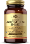 Solgar Reduced L-Glutathione 250 mg - 60 Vegetable Capsules - Antioxidant Support - Non-GMO Vegan Gluten Free Dairy Free Kosher - 60 Servings