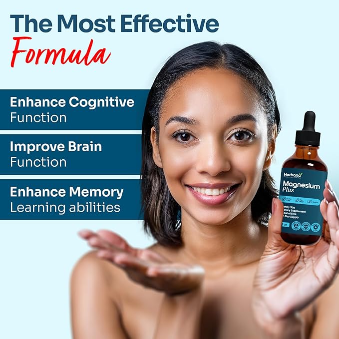 Magnesium Complex Plus 4 fl oz Liquid Drops - Advanced Magnesium Citrate Glycinate L-threonate with Vitamins B6 D C Supplement - High Potency 100% Absorption - 60-Day Supply