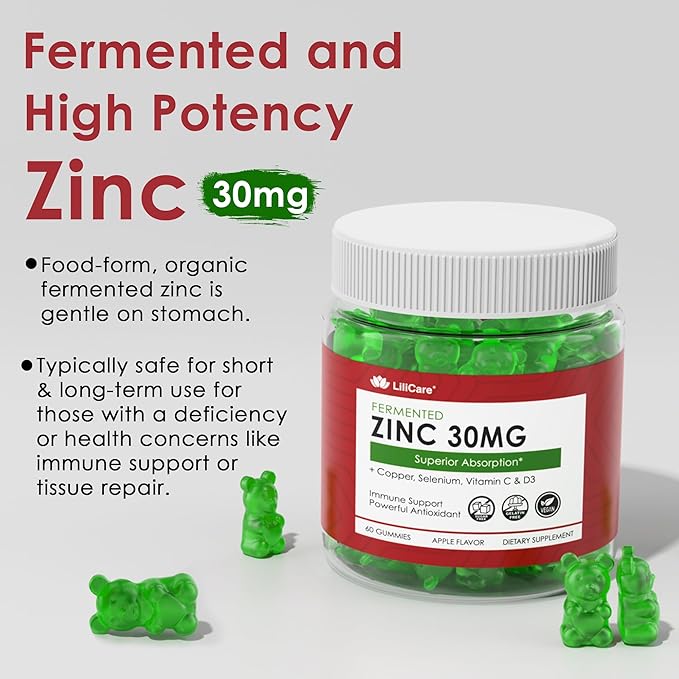 LILICARE Sugar Free Zinc Gummies 2 Pack + Glucosamine Chondroitin Gummies 2 Pack