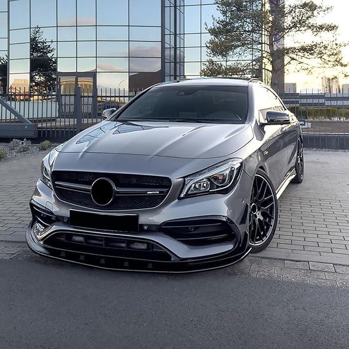 Compatible with Mercedes-Benz CLA-Class C117 CLA200 260 CLA45 AMG 2016-2019 Front Bumper Spoiler Lip Car Lower Body Kit SplitterGloss Black