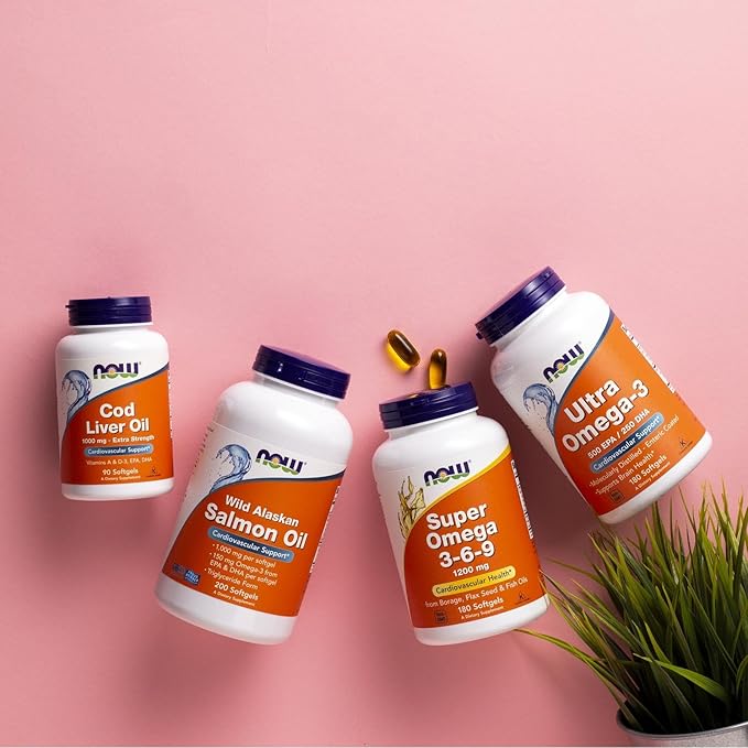 NOW Foods Supplements Super Omega 3-6-9 1200 mg with a Blend of Fish Borage and Flax Seed Oils 180 Softgels(Pack of 2)