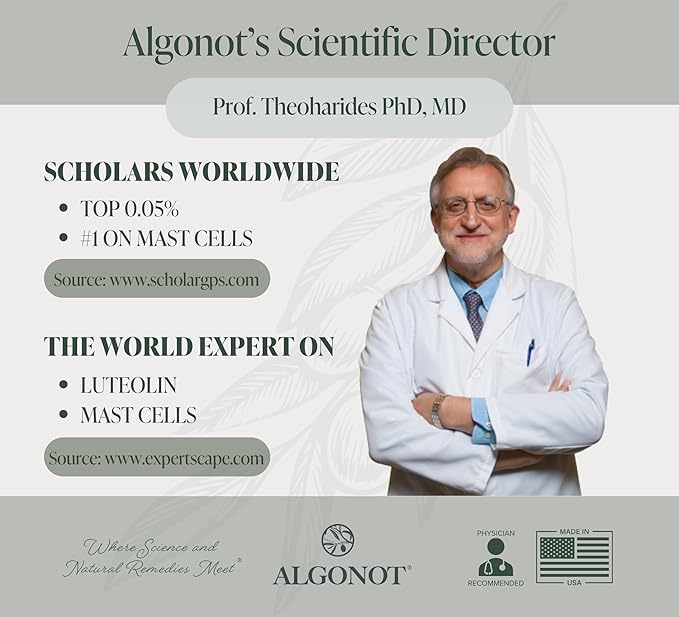 Algonot FibroProtek – Physician Recommended with Exclusive Combination of Ingredients Including Luteolin Quercetin Carnitine Olive Pomace Oil – 60 Capsules