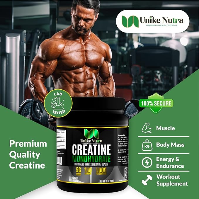 Pure Creatine Monohydrate Powder Supplement Unflavored Supports Bulk Muscle Energy Recovery &amp Strength - Creatine Supplement for Men &amp Women - 500G 5000mg Per Serv (5g) - 100 Servings