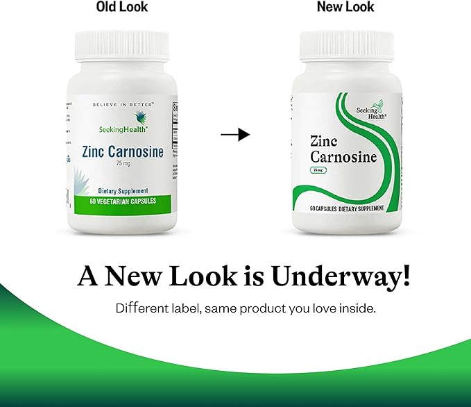 Seeking Health Zinc Carnosine - Digestive Health &amp Immune System Support Supplement - Zinc L-Carnosine Capsules for Antioxidant Support - 60 Capsules