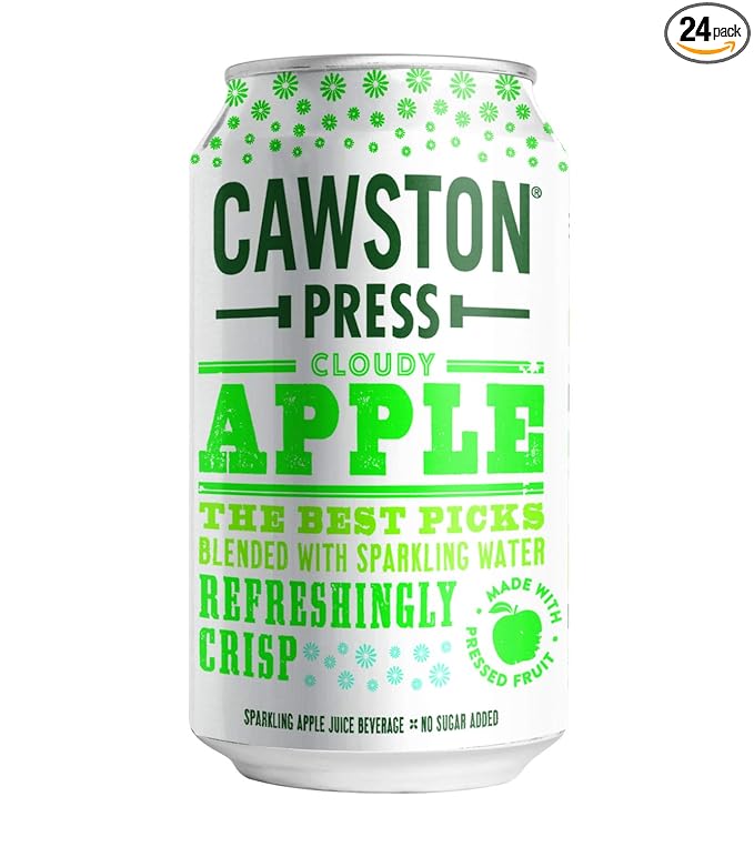Cawston Press Sparkling Cloudy Apple Juice 11.15 Ounce Cans (Pack of 24)