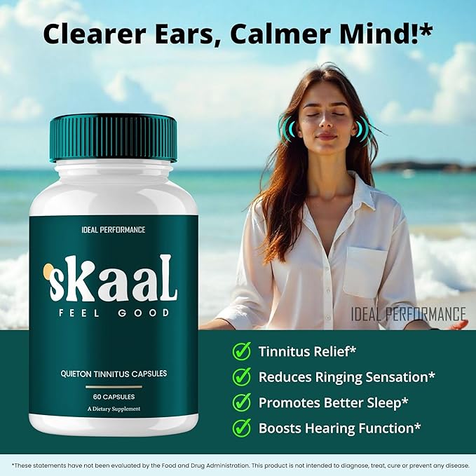 IDEAL PERFORMANCE Skaal Tinnitus Capsules - Maximum Strength All Natural Ear Health Support Reviews (2 Pack)