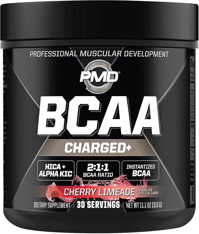 PMD Sports CG5 - Premium Creatine and L-Glutamine Powder (60 Servings) &amp PMD Sports BCAA Charged Amino Acids for Enhanced Recovery – Cherry Limeade (30 Servings)