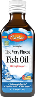 Carlson - The Very Finest Fish Oil 1600 mg Omega-3s Liquid Fish Oil Supplement Norwegian Fish Oil Wild-Caught Sustainably Sourced Fish Oil Liquid Just Peachie 200 mL (6.7 Fl Oz)