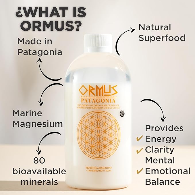 500ml ORMUS PATAGONIA ARGENTINA - Pure Ormus Monoatomic Gold Liquid Minerals Supplements for Energy Mental Focus and Rejuvenation Enhance Stamina Vitality and Mental Clarity