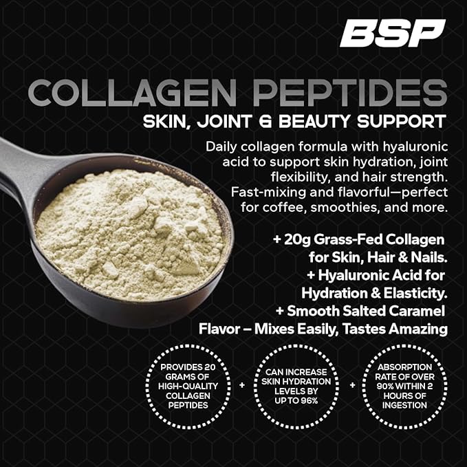 Benavidez Collagen Peptides – Unflavored | 20g Hydrolyzed Protein Powder with Hyaluronic Acid | Skin Hair Nails &amp Joint Support | Grass-Fed Keto &amp Paleo Friendly | 1.25 lb (567g)