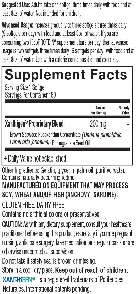 Garden of Life Fucoxanthin Supplements - FucoThin Diet Pill for Weight Loss 180 Count