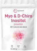 Micro Ingredients Myo-Inositol &amp D-Chiro Inositol Powder 1lb (221 Servings) | 40:1 Ideal Ratio Inositol Supplement for Women | Supports Hormonal Balance &amp Ovarian Health | Non-GMO Vegan Fil