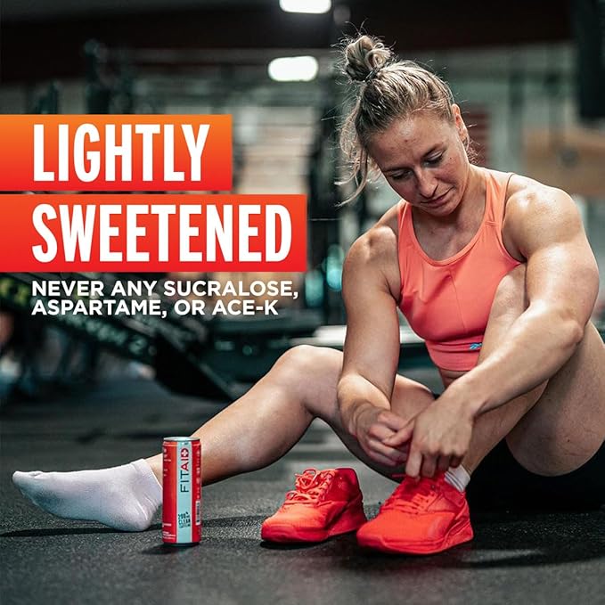 FITAID ENERGY 200mg Natural Caffeine Keto Mango Sorbet Optimum Performance Formula: BCAAs Quercetin Electrolytes Omega-3s 15 Calories Paleo Vegan &amp Gluten-Free 12-oz. Cans (Pack of 24)