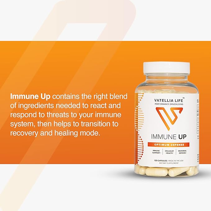 Vatellia Life Immune Up High-Absorption Vitamin C D3 A + Zinc | Immune Support | Improve Cellular Health | Microbial Defense | 120 Capsules (60 Day Supply)