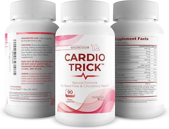 Cardio Trick - Japanese Cucumber Trick for Max Blood Flow Cardio Care &amp Healthy Pressure - Healthy Blood Flow Cardio Plus High Pressure Pills - Advanced Blood Flow Care Pressure Supplement