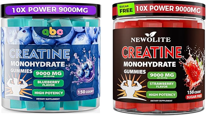 Energy Strength Creatine Monohydrate Gummies 9000MG Energy for MusclePotent Creatine Supplement Support Strength