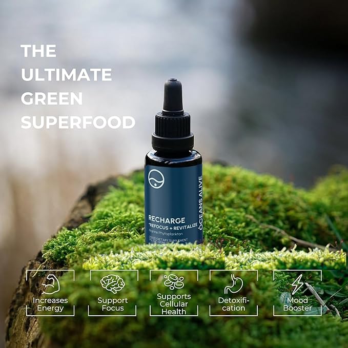 Activation Oceans Alive | 1 fl oz (30 ml) | Marine Phytoplankton Supplement | Chlorophyll &amp Mineral-Rich Formula for Energy &amp Focus | Natural Antioxidant Drops