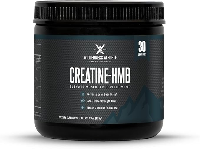 Wilderness Athlete - Creatine HMB - Micronized Creatine Monohydrate Powder HMB and Vitamin D3 Supplement - Creatine Powder Butyrate Supplement - Best Rated Creatine for Women &amp Men