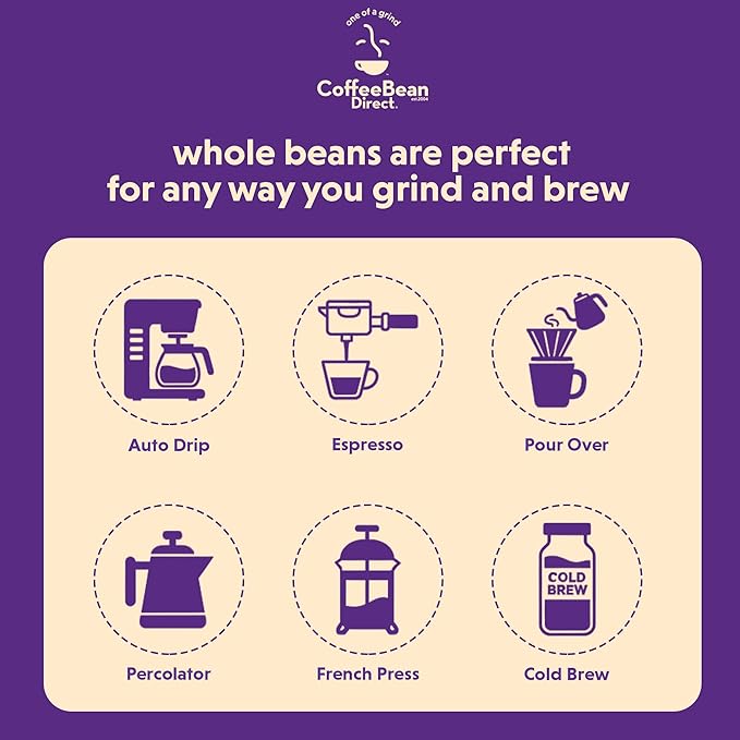 Coffee Bean Direct French Roast Whole Bean Coffee Bold Flavor Dark Roast 5 Pound Bag (Pack of 1)