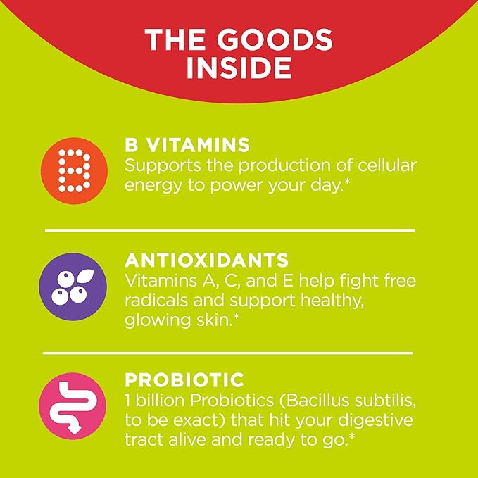 OLLY Multi + Probiotic Adult Multivitamin Gummy 1 Billion CFUs Digestive and Immune Support &amp Probiotic + Prebiotic Gummy Digestive Support and Gut Health 500 Million CFUs Fiber