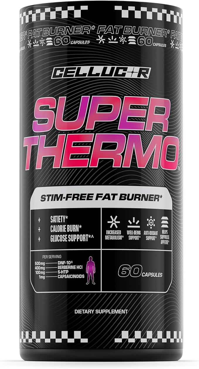 Cellucor Super Thermo™ Stim-Free Fat Burner | Thermogenic Appetite and Glucose Support | 60 Capsules