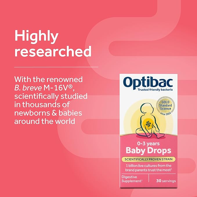 Optibac Probiotics Baby Drops - Vegan Baby Probiotics - Most Trusted by Parents - Suitable for Newborns Babies &amp Infants - 10ml - 30 Day Supply