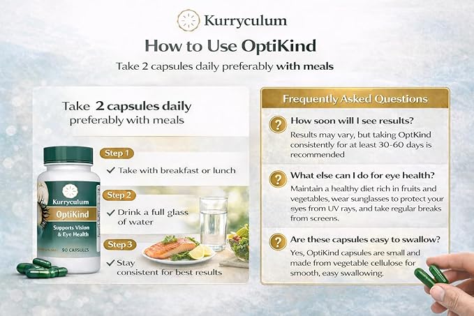 Optikind Best Eye Vitamins for Blurry Vision.Eye Health Supplements for Adults with Lutein for Macular Health Eye Vision Eye Strain and Fatigue.with Zinc and Vitamin A for Support