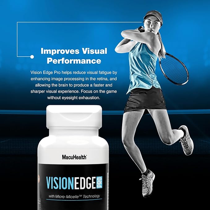 VISION EDGE PRO Eye Supplement for Athletes Formula with Lutein Zeaxanthin and Meso-Zeaxanthin Eye Supplements Omega 3 Essential Carotenoids for Eyes - (90 Softgels 3 Month Supply)