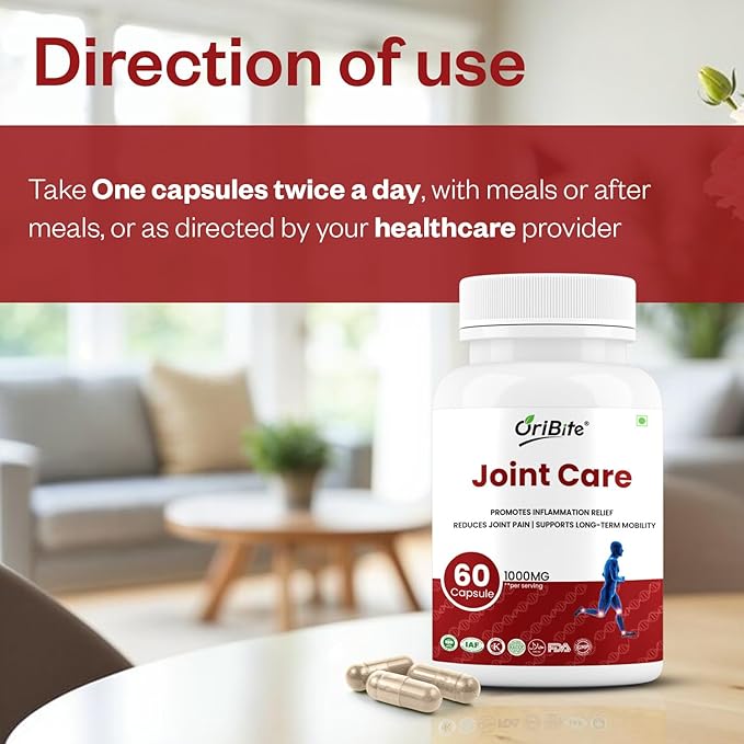 Joint Care Capsules | Glucosamine Chondroitin MSM &amp Herbal Extracts | Supports Joint Flexibility Mobility &amp Comfort | Natural Nutraceutical Supplement | 60 Capsules