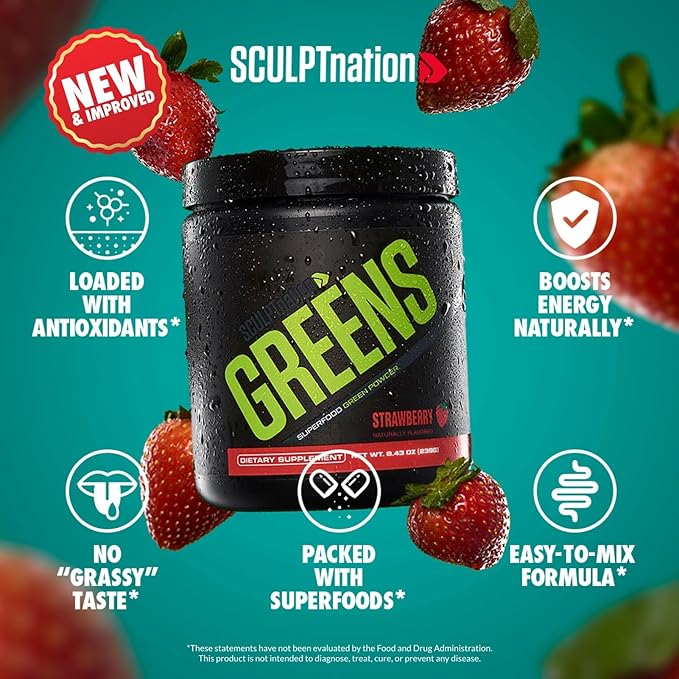 Sculpt Nation by V Shred Burn 2.0 and Premium Greens Strawberry Bundle