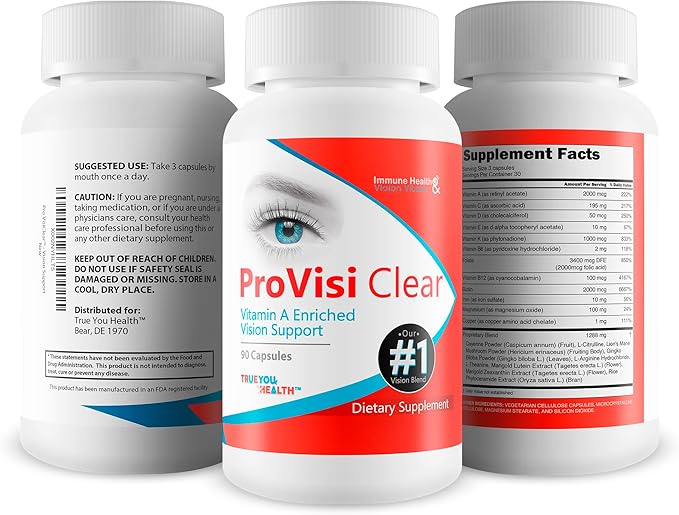 Pro VisiClear for Eyes - Vitamin A Enriched Vision Support - Vitamin Based Support to Support Vision Naturally - Natural Antioxidant Pro Visi Clear Pill Enhanced with Premium Ingredients