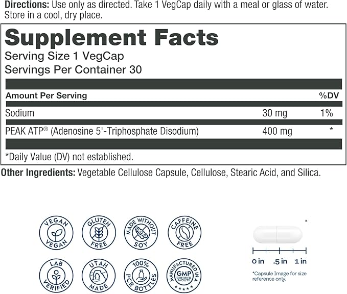 SOLARAY Peak ATP® 400 mg 30 VegCaps