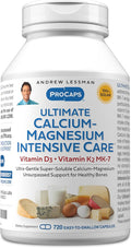 ANDREW LESSMAN Ultimate Calcium-Magnesium Intensive Care with Vitamin D3 &amp K2 MK7-120 mcg - 720 Capsules – Bone and Skeleton Health Essentials. Gentle Easy to Swallow Super Soluble. No Additives