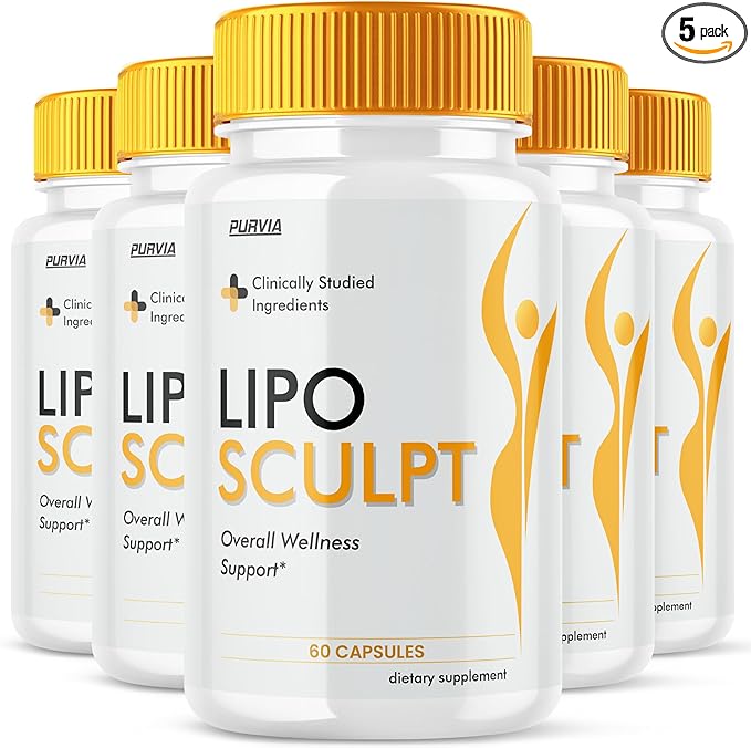 (5 Pack) Lipo Sculpt Capsules LipoSculpt Pills Advanced Loss Support Supplements Capsulas Premium Health Wellness Formula Natural Ingredients for Healthy Digestion Maximum Energy Pastillas (300 ct)