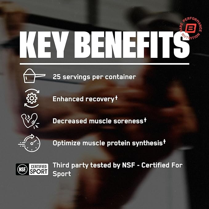 BARE PERFORMANCE NUTRITION BPN Recover Post-Workout Muscle Recovery Drink Mix – Fruit Punch 25 Servings + Strong Omega Fish Oil Soft Gel 30 Servings | Recovery + Heart &amp Brain Health Bundle