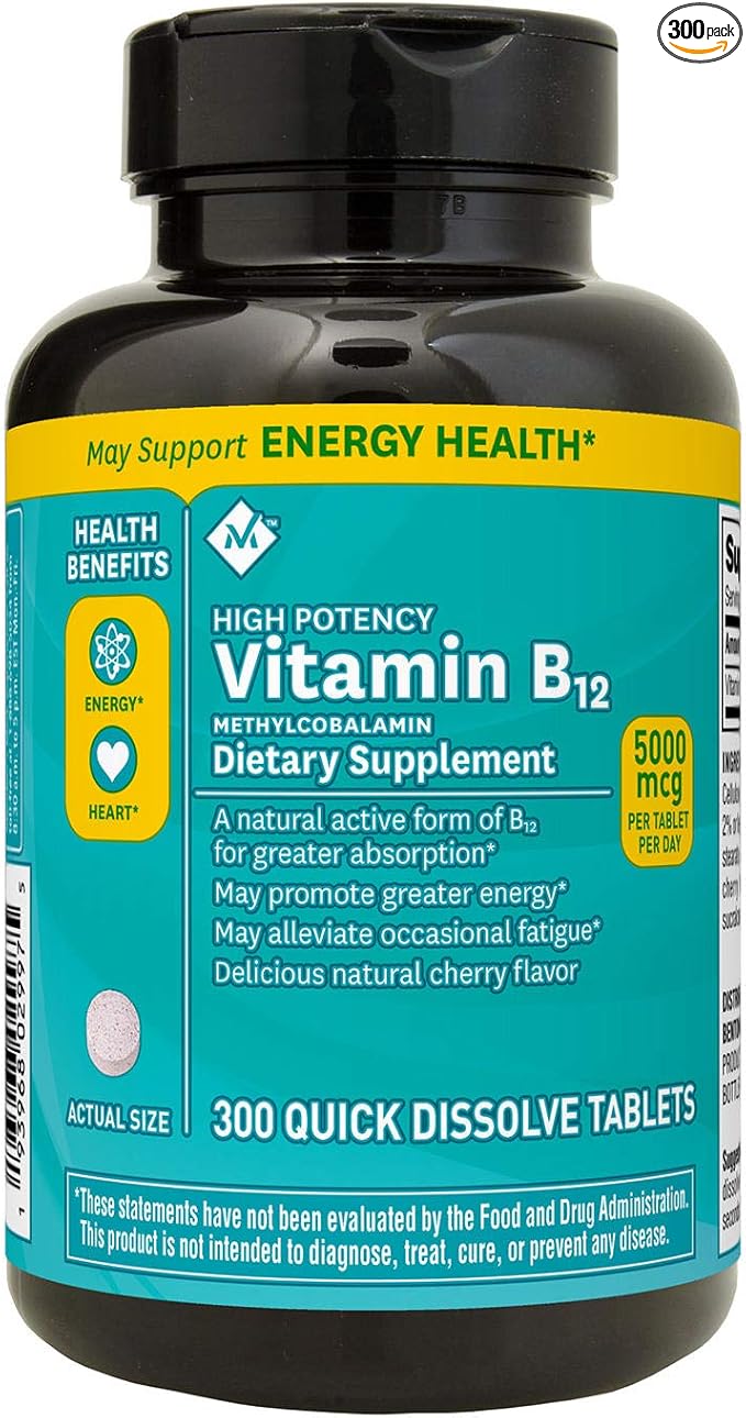 Member Mark Vitamin B12 methylcobalamin Dietary Supplement 300 ct.Quick Dissolve Tablets
