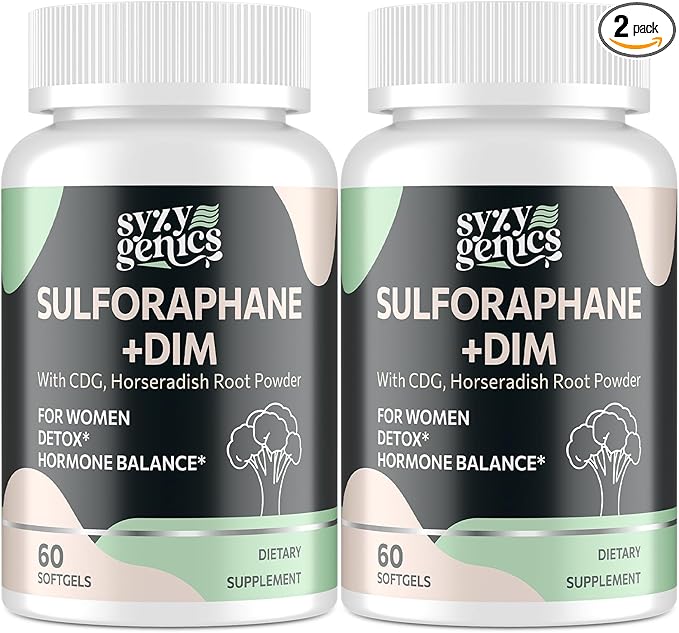 Sulforaphane Supplement from Broccoli Sprouts DIM and CDG Triple Blend Natural Enzyme Myrosinase for High Sulforaphane Broccoli Supplement for Detox Antioxidant and Balance 120 Vegan Softgels