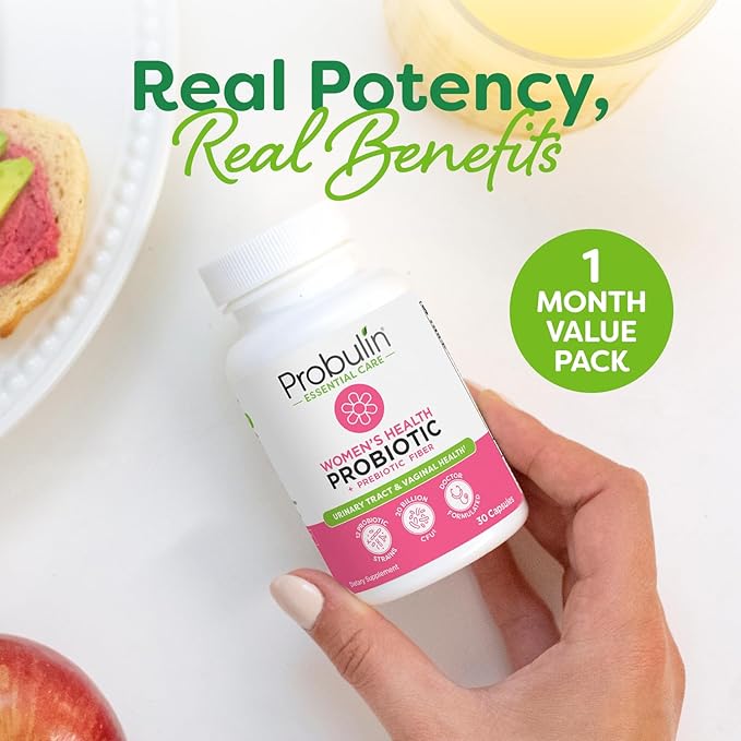 Probulin Womens Probiotic - Vaginal UT Gut &amp Immune Health with Lactobacillus Reuteri - 20 Billion CFU 12 Probiotic Strains &amp Prebiotics - 30 Vegan Gluten Free Capsules for Whole-Body Well