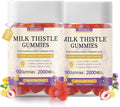 Milk Thistle Gummies with 2000MG Extract Liver Health Support Gummies Silymarin Milk Thistle Supplement with Artichoke Dandelion Turmeric Curcumin No Sugar for Adults Vegan 180 Count