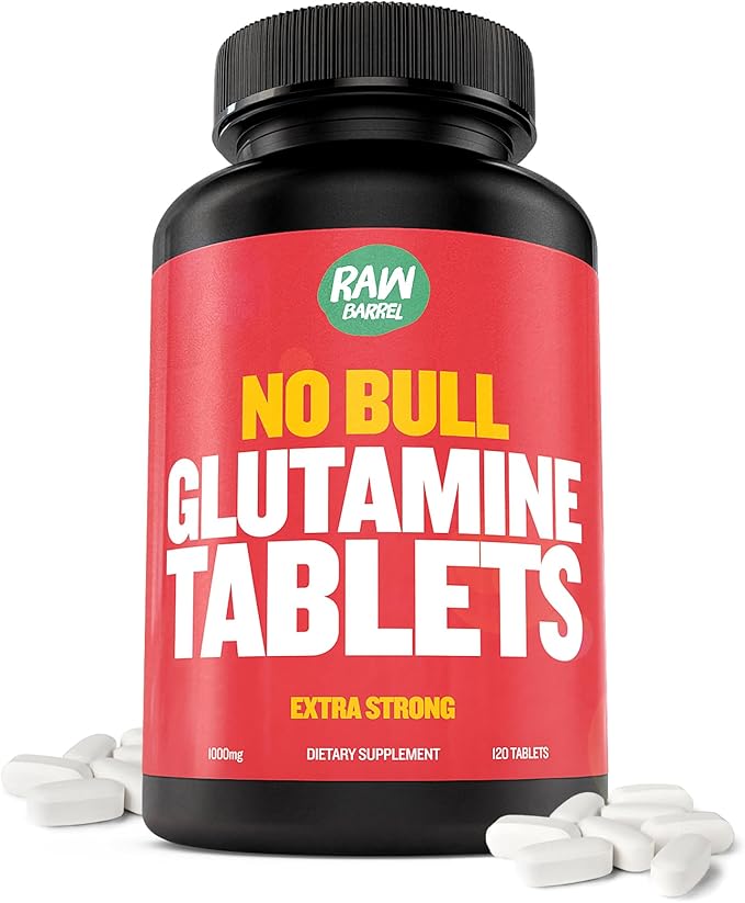 “No Bull” L-Glutamine Tablets Pure L Glutamine Pills Non GMO L Glutamine Supplement Naturally Vegan Vegetarian Friendly and Gluten Free 1000mg