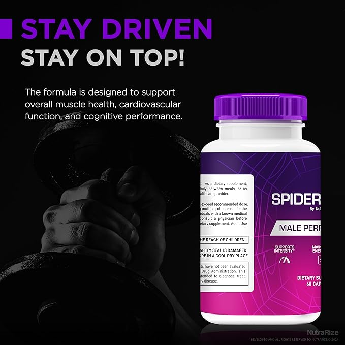 NutraRize (2 Pack) Spider-Sense Pills Official Spider Sense for Men with Premium Ingredients to Help Fuel Energy Stamina &amp Confidence Natural SpiderSense Male Formula Review (120 Capsules)