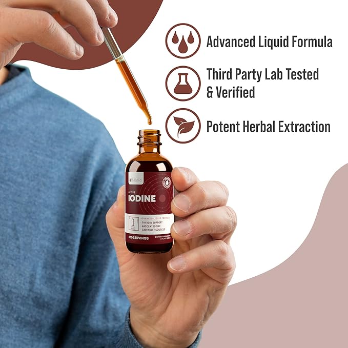 Active Iodine - Nascent Iodine Drops - Liquid Delivery for Better Absorption - Supports Healthy Energy Vitality &amp Iodine Levels