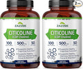 Zazzee Extra Strength Citicoline 500 mg per Serving 100 Vegan Capsules Superior CDP Choline Form 100% Vegetarian and Pharmaceutical Grade 50-Day Supply All-Natural and Non-GMO (Pack of 2)