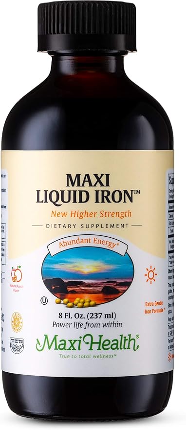 Maxi Health Liquid Iron Natural Fruit Punch 8 Fl Oz