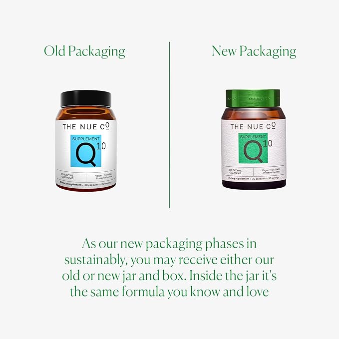 The Nue Co. COQ10 Supplement Supports Energy Skin &amp Cardiovascular Health Antioxidant Vegan Gluten Free 30 Capsules